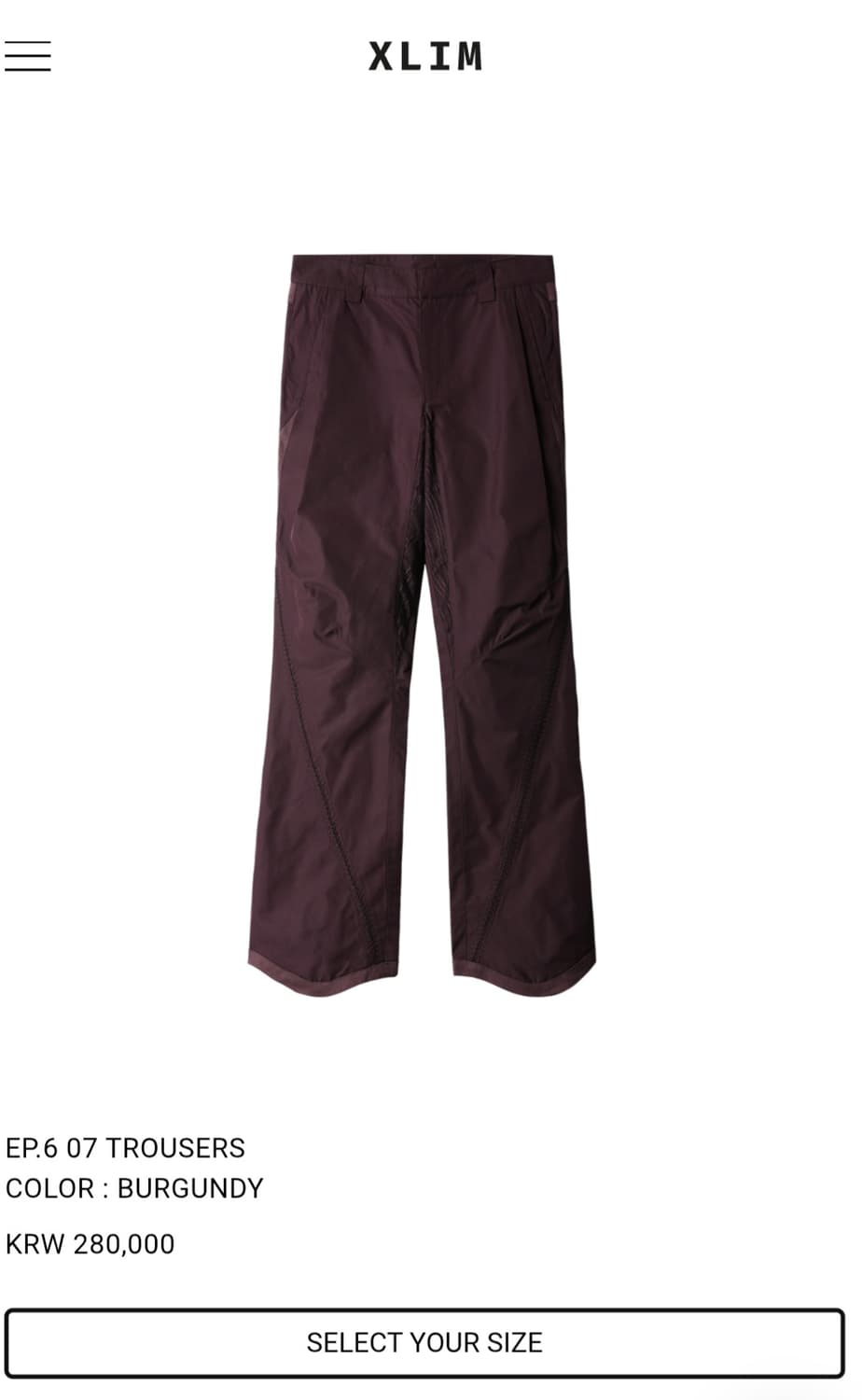 구해요 xlim ep06 07 trouser S 사이즈 상품이미지1