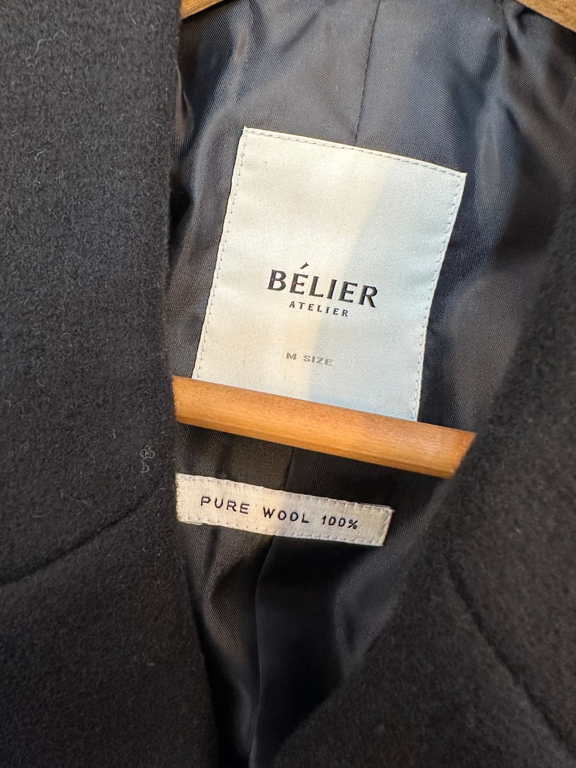 M) 벨리에 블랙 더블 코트 상품이미지3