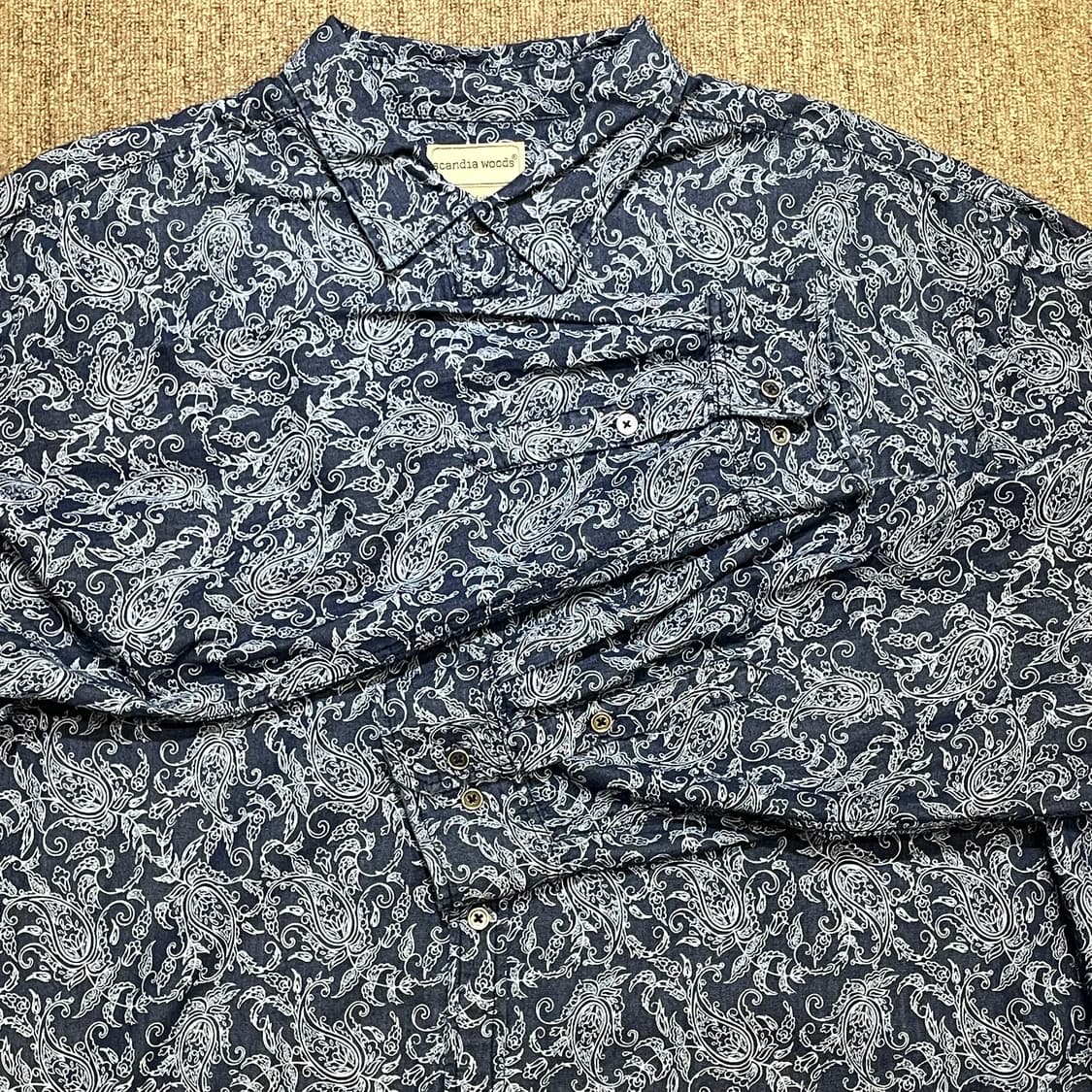 (2XL) 빈티지 네이비 페이즐리 셔츠  상품이미지8