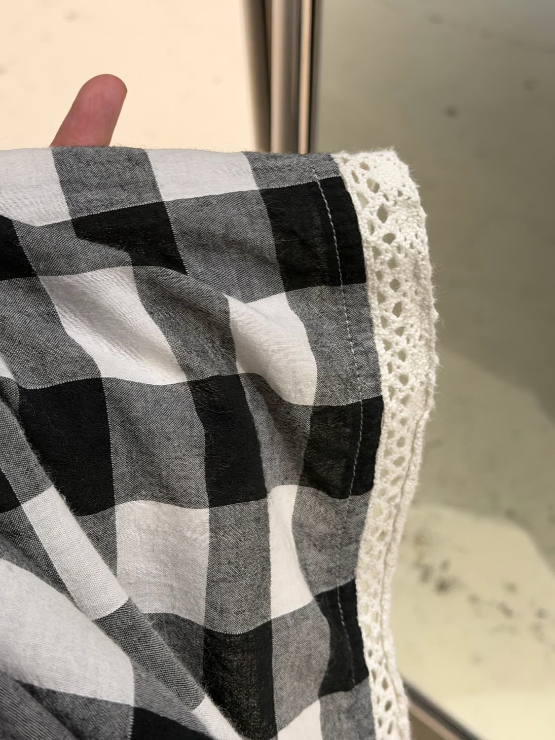 lace trim detail gingham skirt 상품이미지4