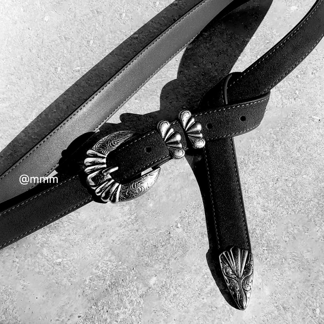 토닉 웨스턴 스웨이드 가죽 벨트 블랙 상품이미지6