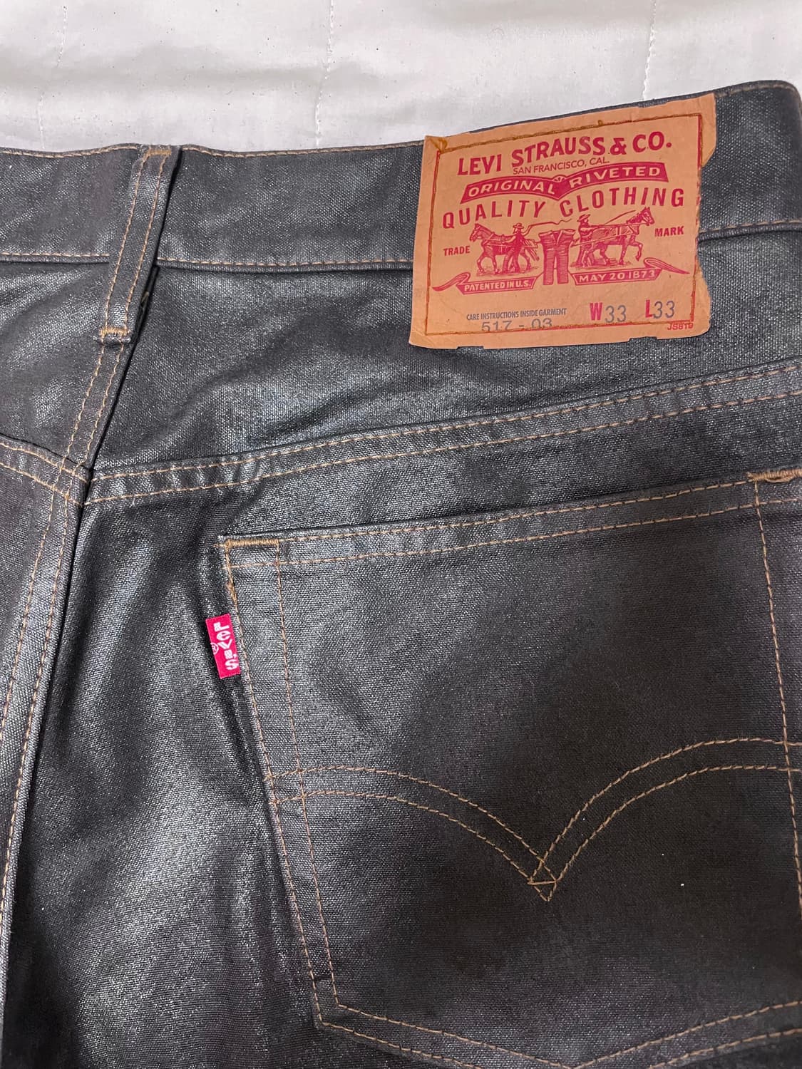 리바이스재팬 517 블랙진 부츠컷 코팅진 상품이미지8