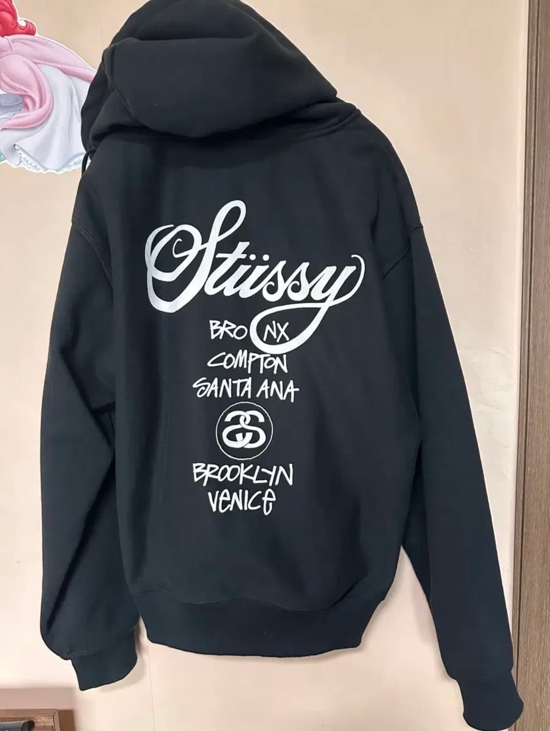 L) 2023 스투시 월드투어 후드집업 블랙  상품이미지6