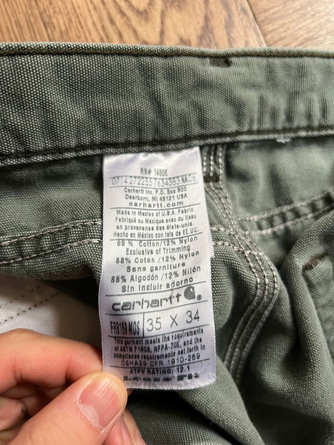 [35]칼하트FR USA 모스그린 싱글니 워크 팬츠 M13 상품이미지9