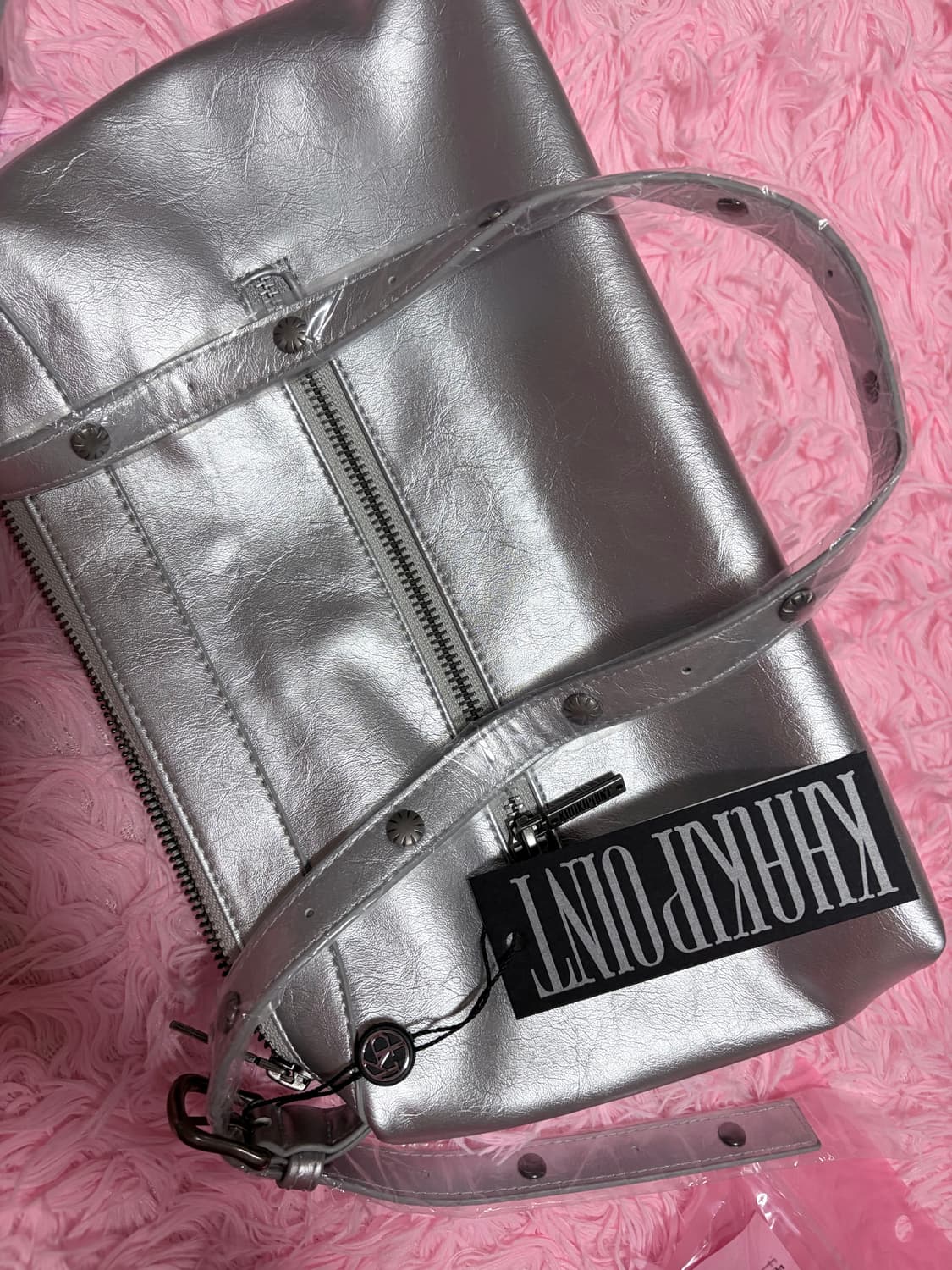 카키포인트 실버백 Stud Shoulder Bag (silver) 상품이미지4