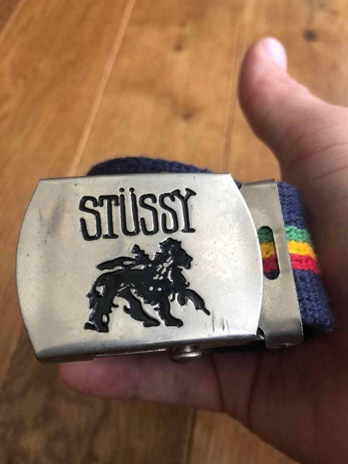 90s~00s 올드 스투시 라스타 라이언 버클 벨트 상품이미지2