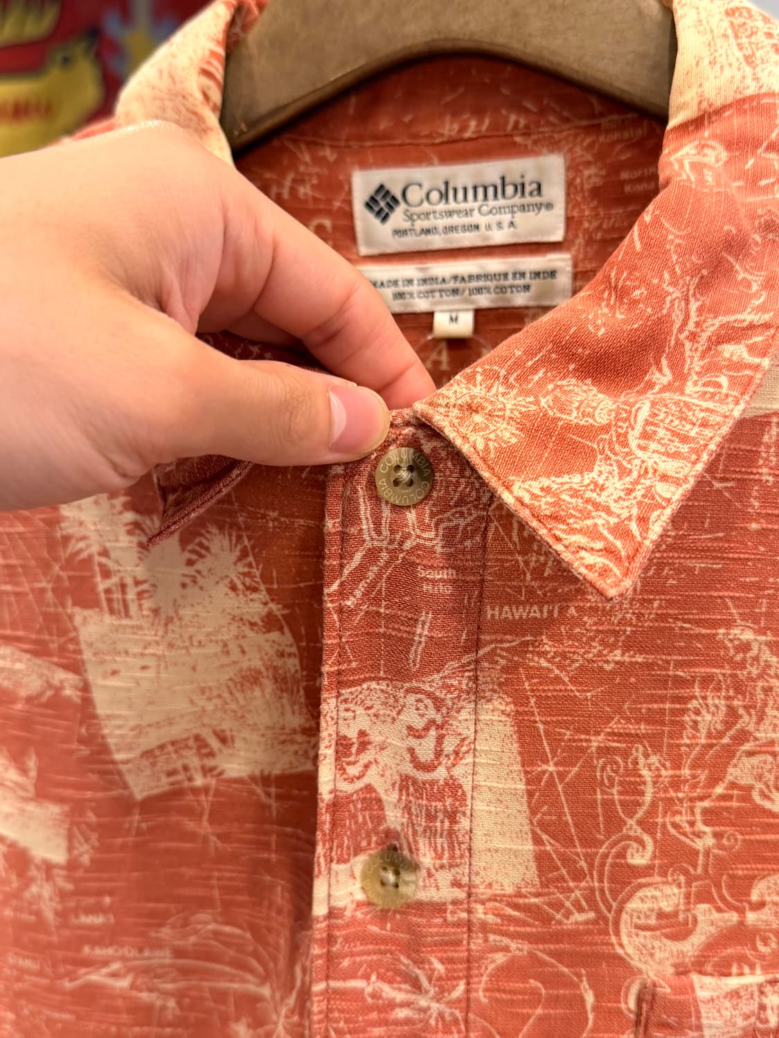 00s Columbia 컬럼비아 빈티지 하와이안 반팔 셔츠 상품이미지4