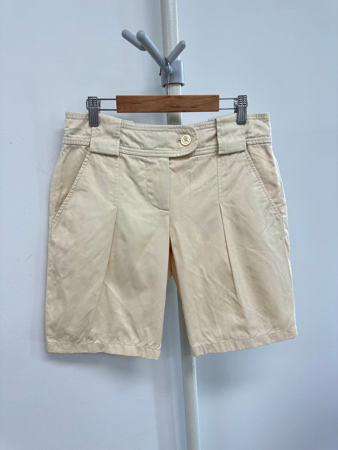 겐조 핀턱 코튼린넨 헤링본 하프 팬츠 상품이미지1