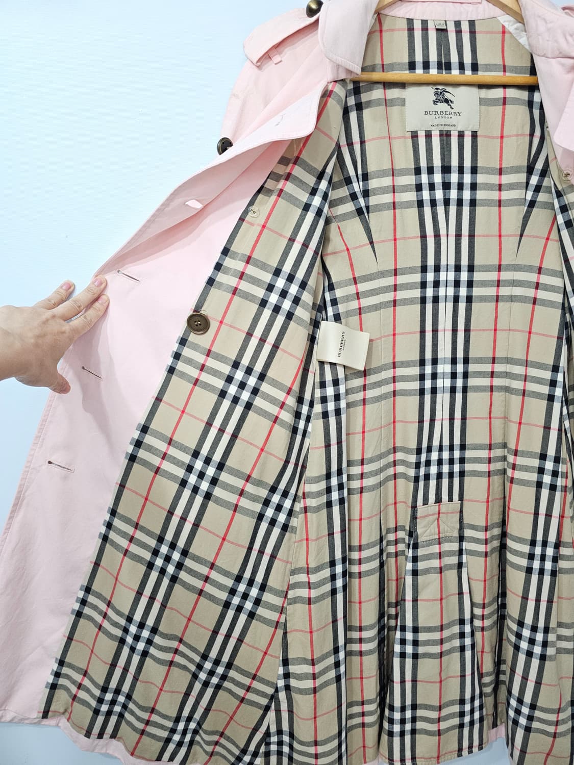 정품 버버리 핑크 트렌치 코트 55 상품이미지5