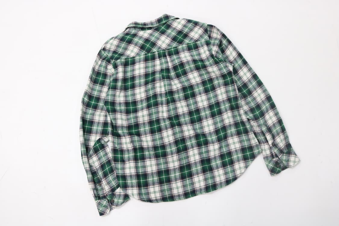 earth music&ecology 그린 타탄 체크 기모 플란넬 셔츠 상품이미지6