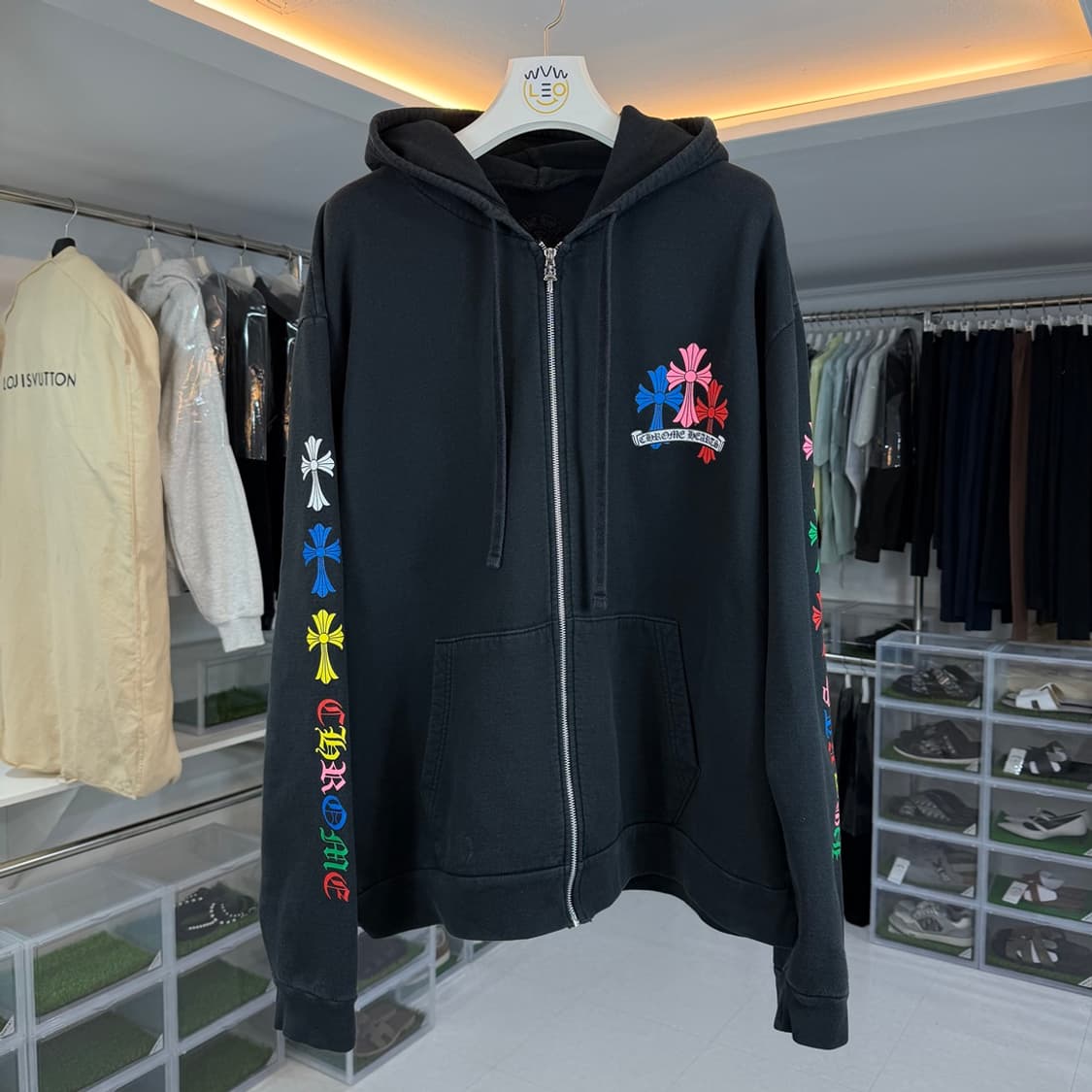 [리오브] 크롬하츠 멀티 컬러 크로스 후드집업 상품이미지2