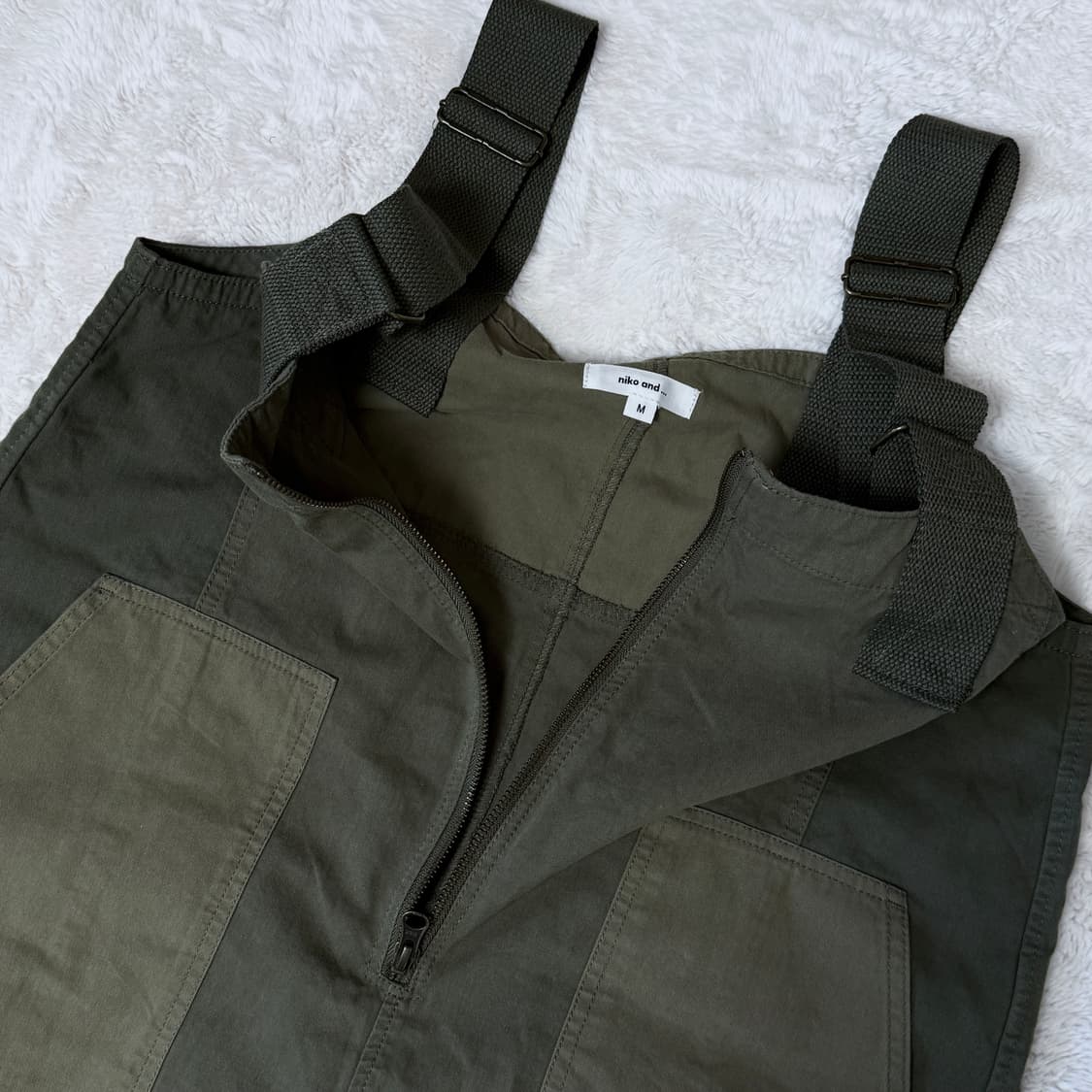 Nico And 워크웨어 아메카지 모리걸 카고 패치 오버롤 상품이미지5