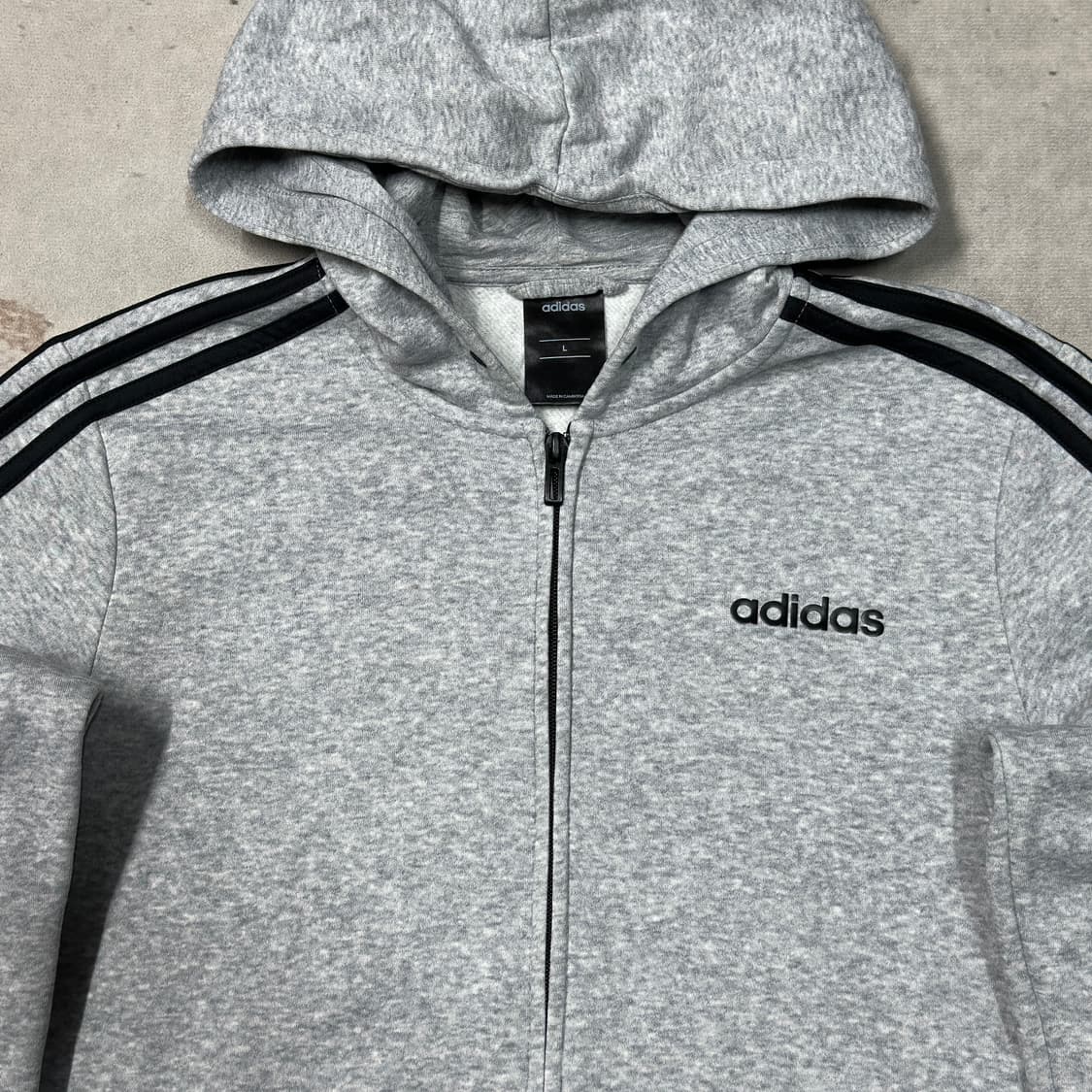 아디다스 삼선 회색 대장급 후드집업 L 상품이미지2