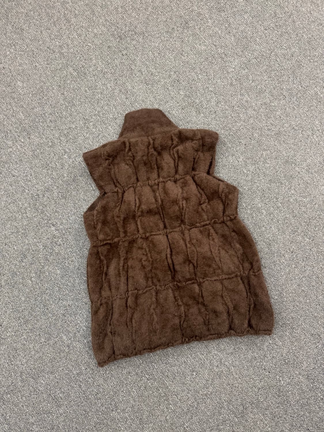 OS)Japanese vintage 밍크 퍼 브라운 조끼 베스트 상품이미지4