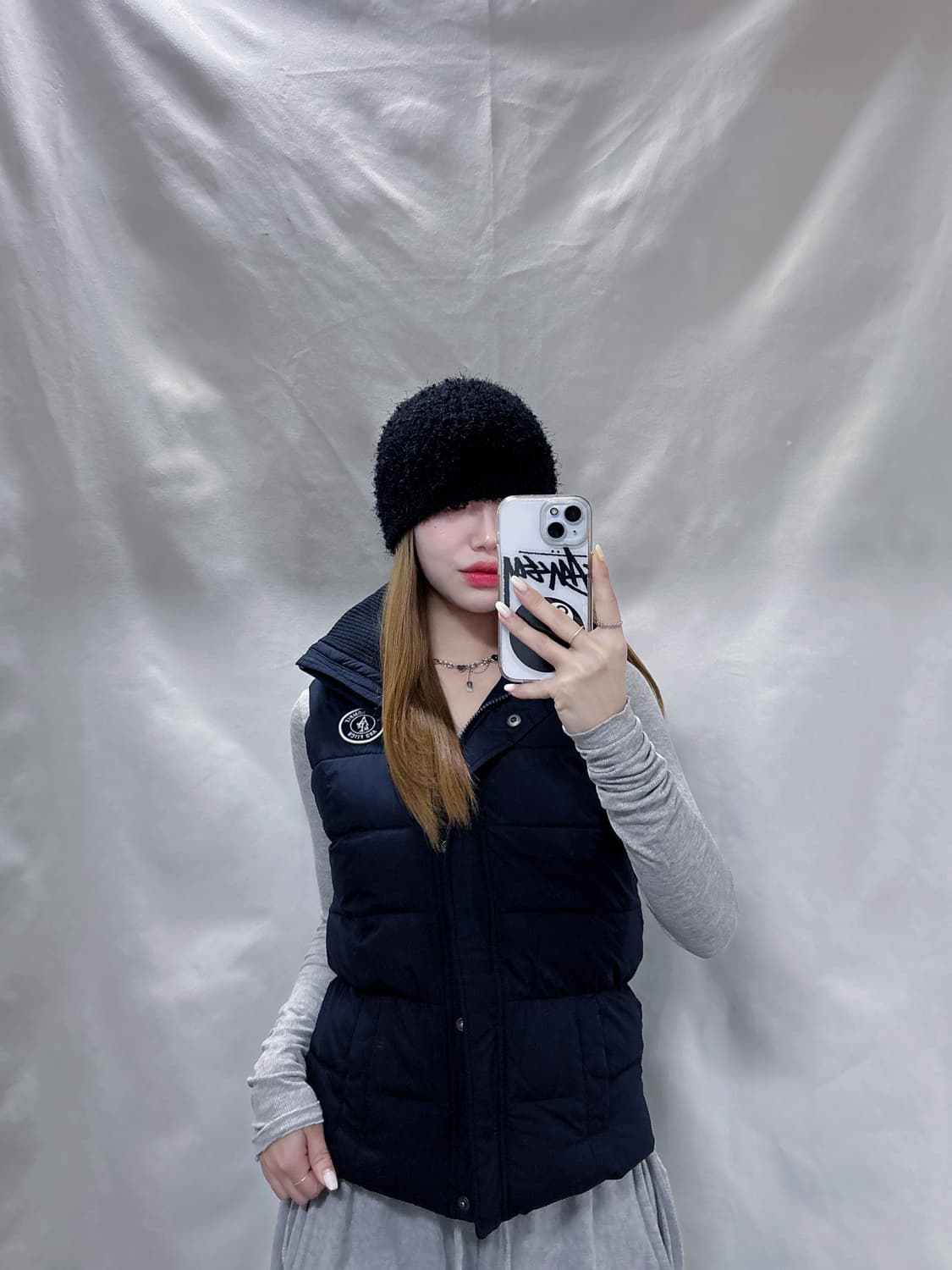 아베크롬비 블랙 패치로고 패딩조끼  상품이미지1