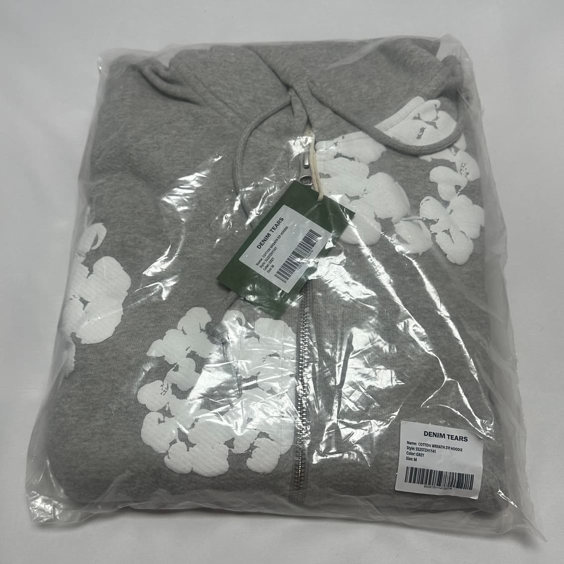 (M) 데님티어스 코튼 후드 집업 그레이 새제품 상품이미지3