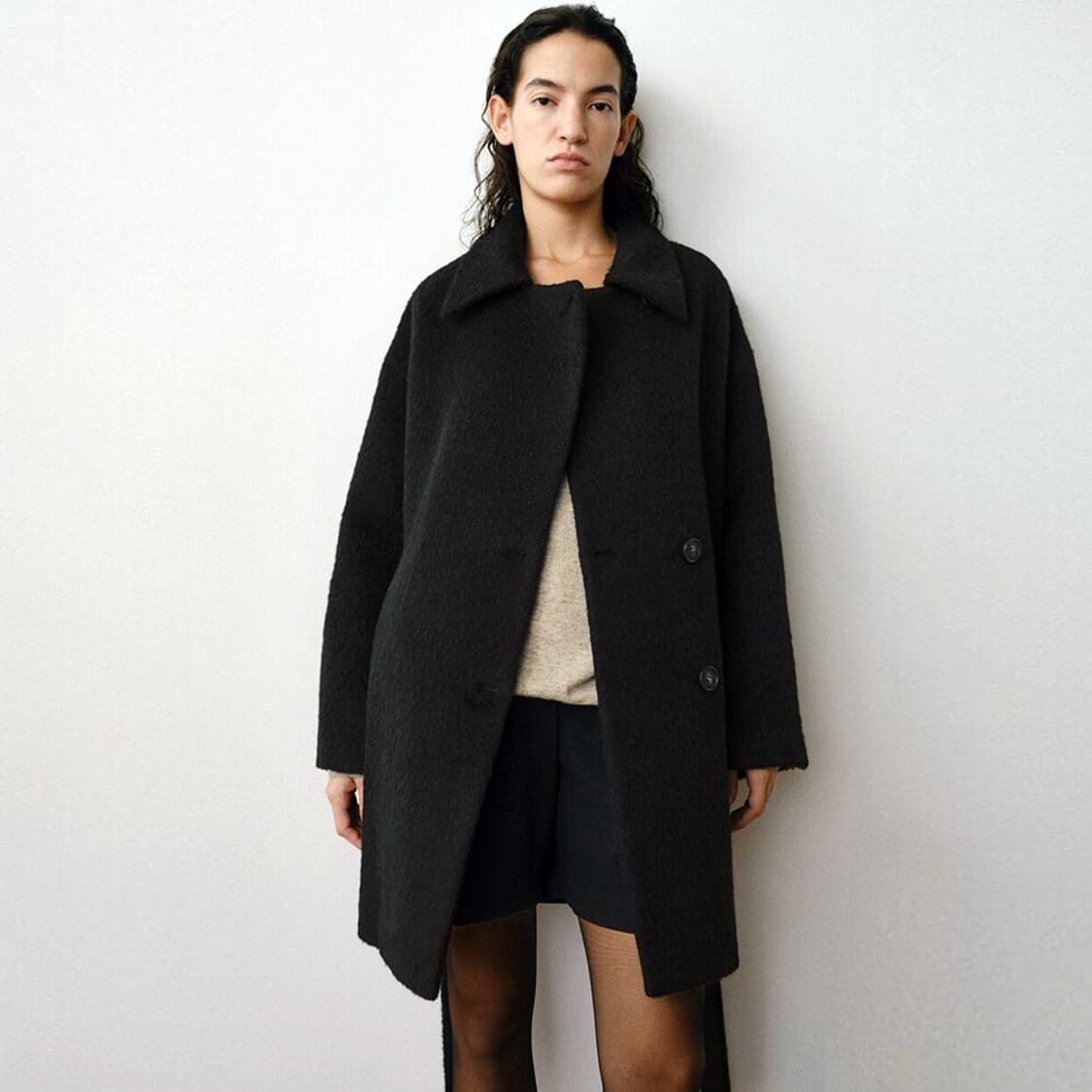 모한(MOHAN) 25FW TVW 수리알파카 하프코트 프리사이즈 새상품 상품이미지4