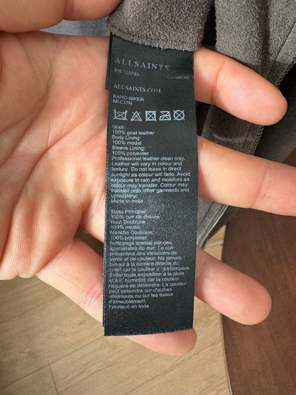 올세인츠 카노 스웨이드 바이커 자켓 L 상품이미지8