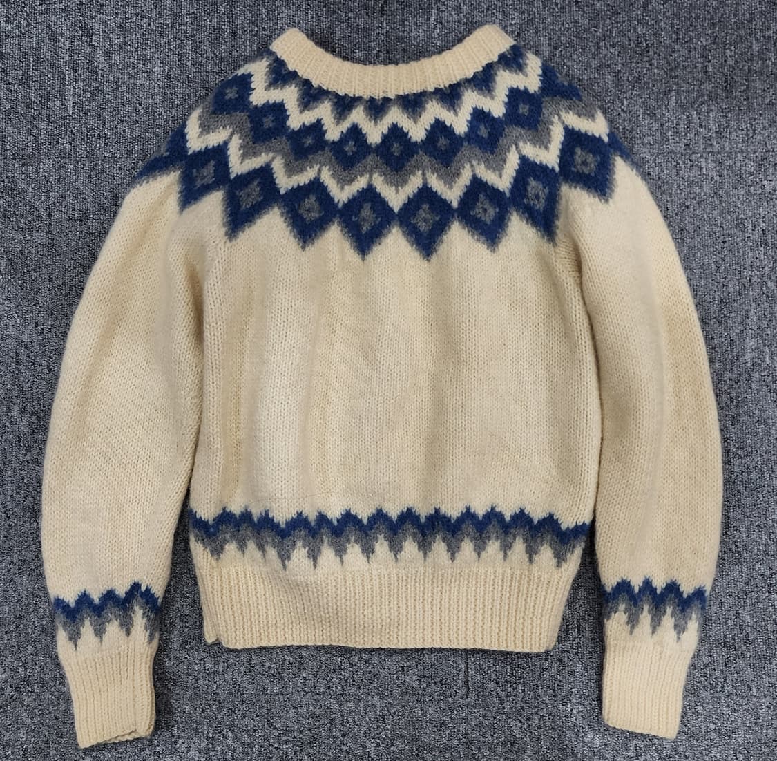L.L.Bean 빈티지 페어아일 노르딕 코위찬 울 집업 니트 스웨터 S 상품이미지2