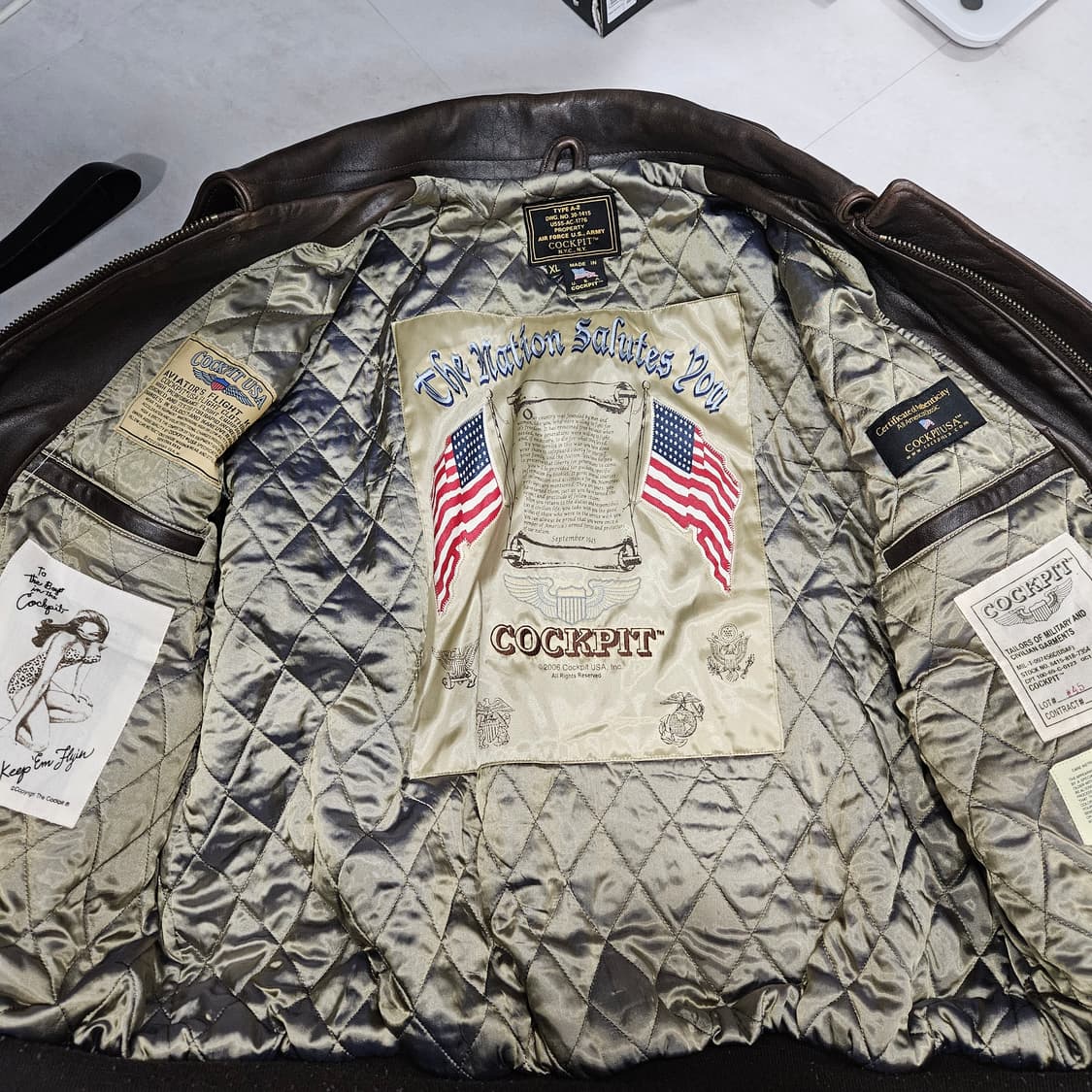 콕핏 USA A-2 XL 브라운 상품이미지6