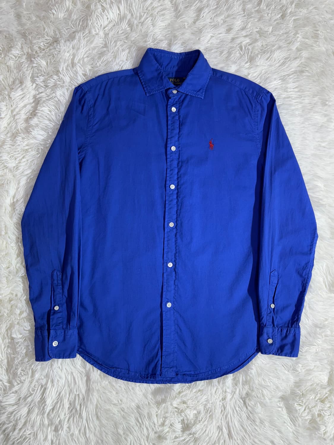 폴로 레드포니 큐알 블루 솔리드 셔츠 상품이미지4