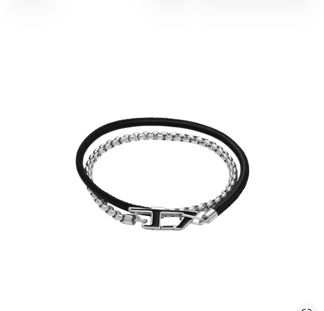 디젤 스테인리스 체인 팔찌 실버 블랙 상품이미지1
