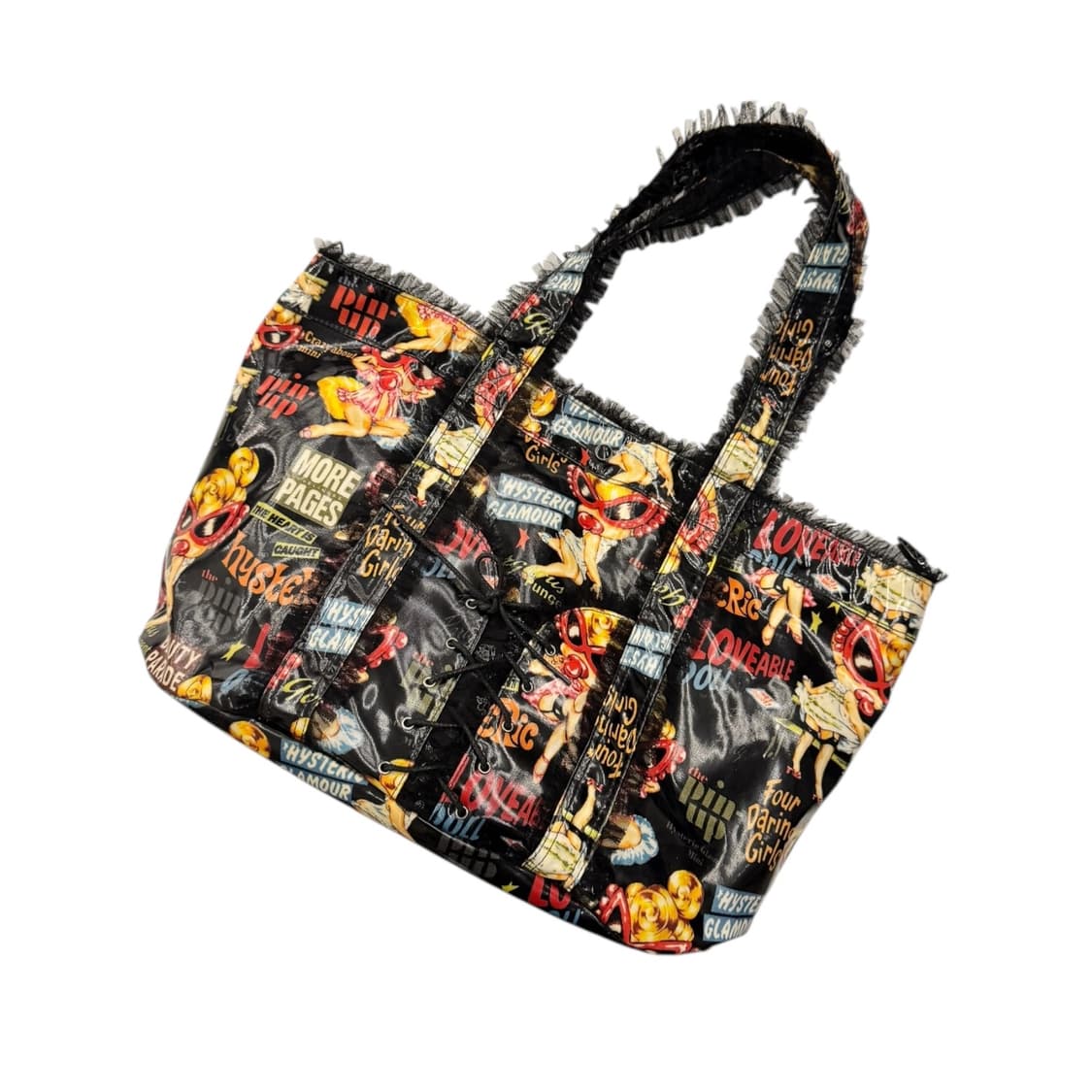 히스테릭글래머 PVC 프릴 레이스 숄더백 블랙 상품이미지1