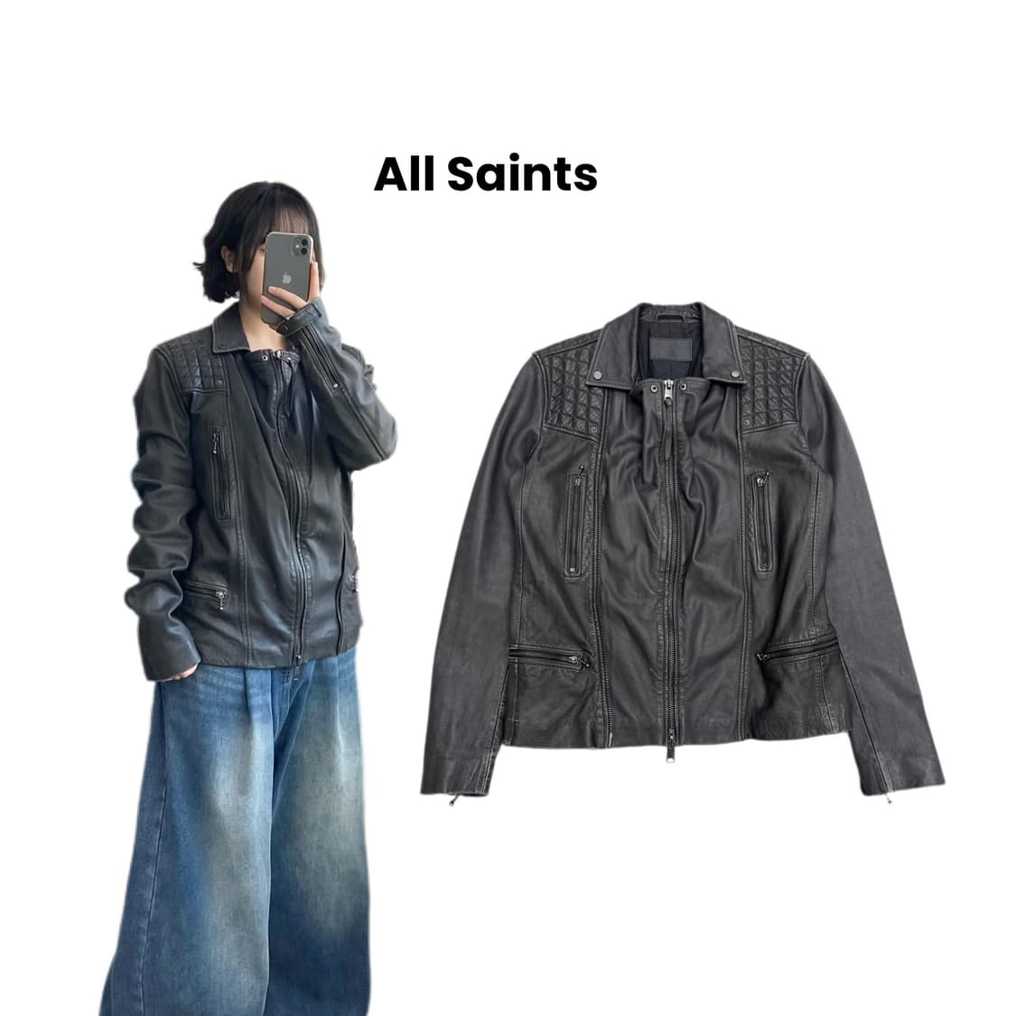 올세인츠 릭오웬스맛 리얼레더 양가죽 바이커 가죽 자켓 상품이미지1