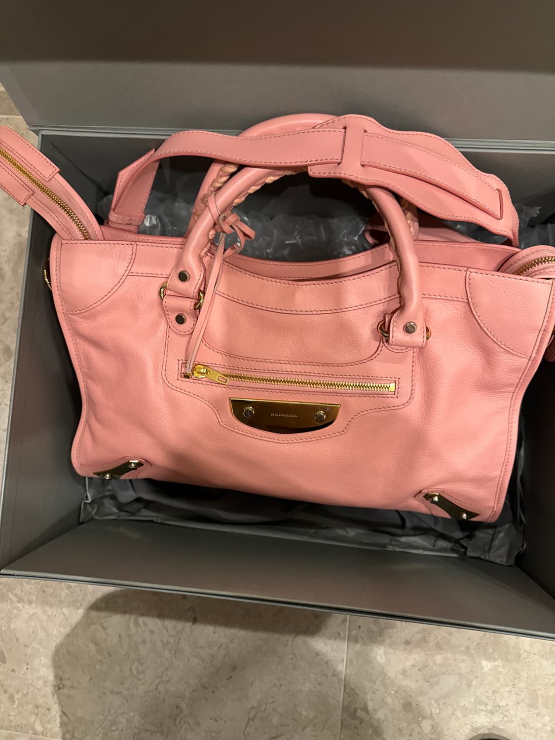 발렌시아가 클래식 모터크로스 메탈 플레이트 시티 백 상품이미지1