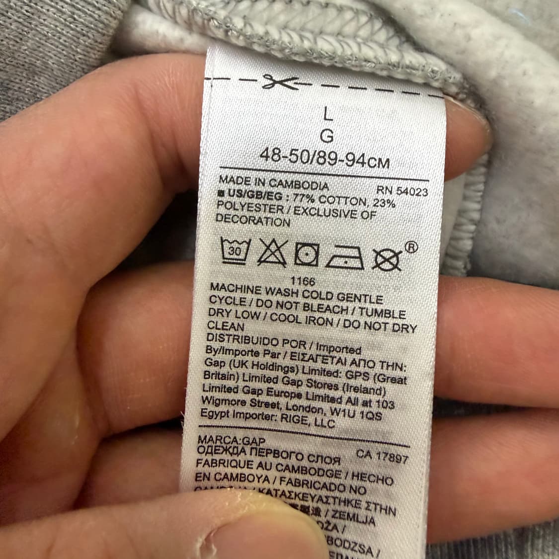 L GAP 그레이 기모 후드티 0413T 상품이미지4