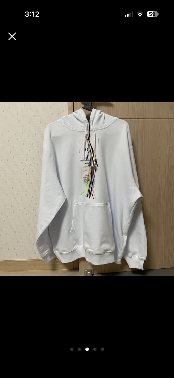 (새상품) MSGM 로고 후드티 화이트 상품이미지3