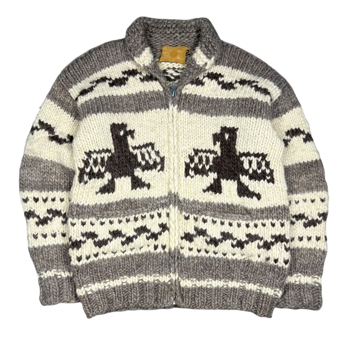 Flyer Hook 썬더버드 패턴 캐나다 코위찬 니트집업 상품이미지1