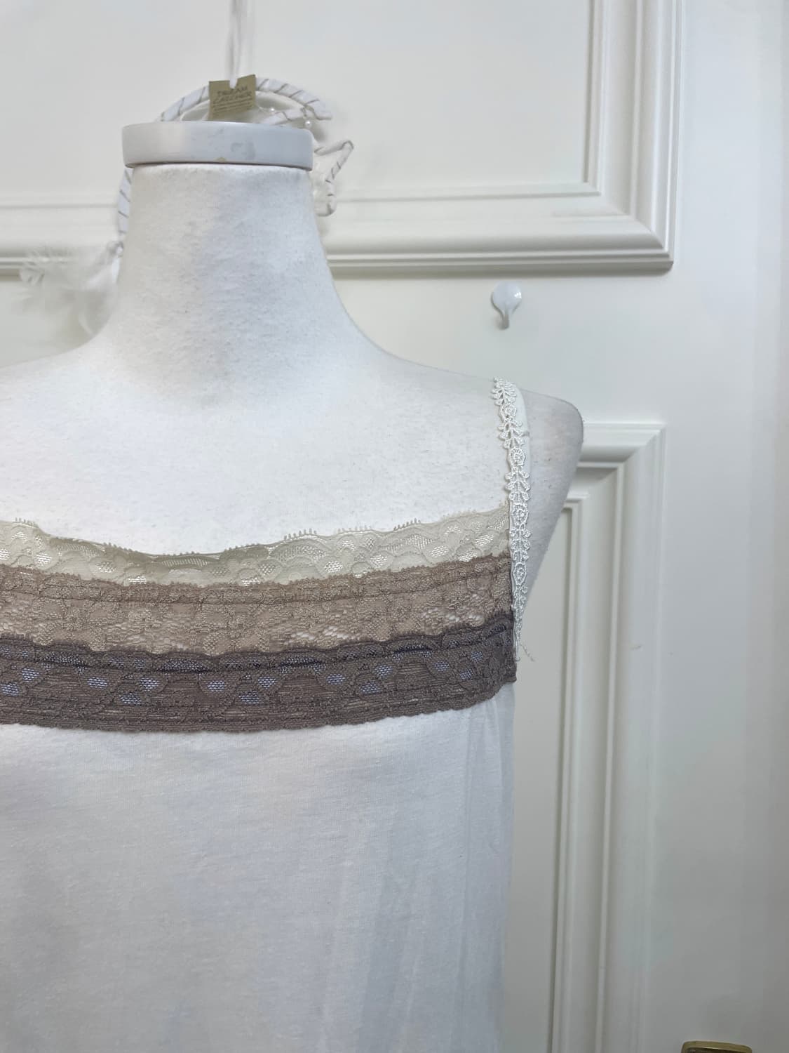 white brown lace layered sleeveless top 상품이미지6