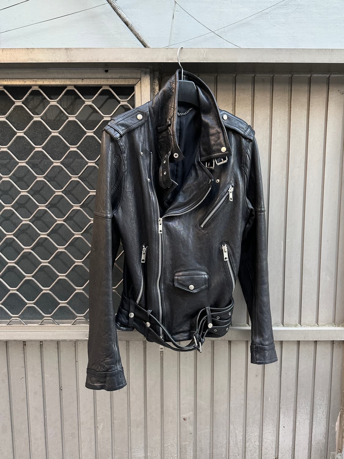 Sheepskin belted 2way leather jacket 상품이미지1