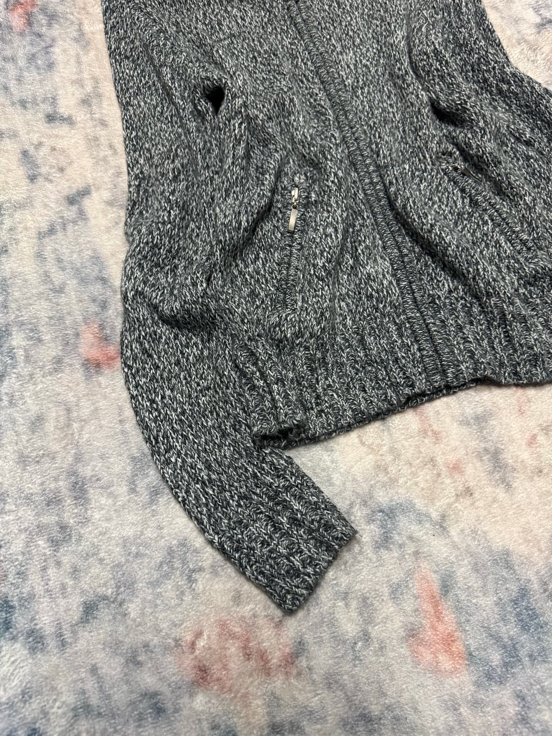 Colza trimming fur knit hoodie  상품이미지5