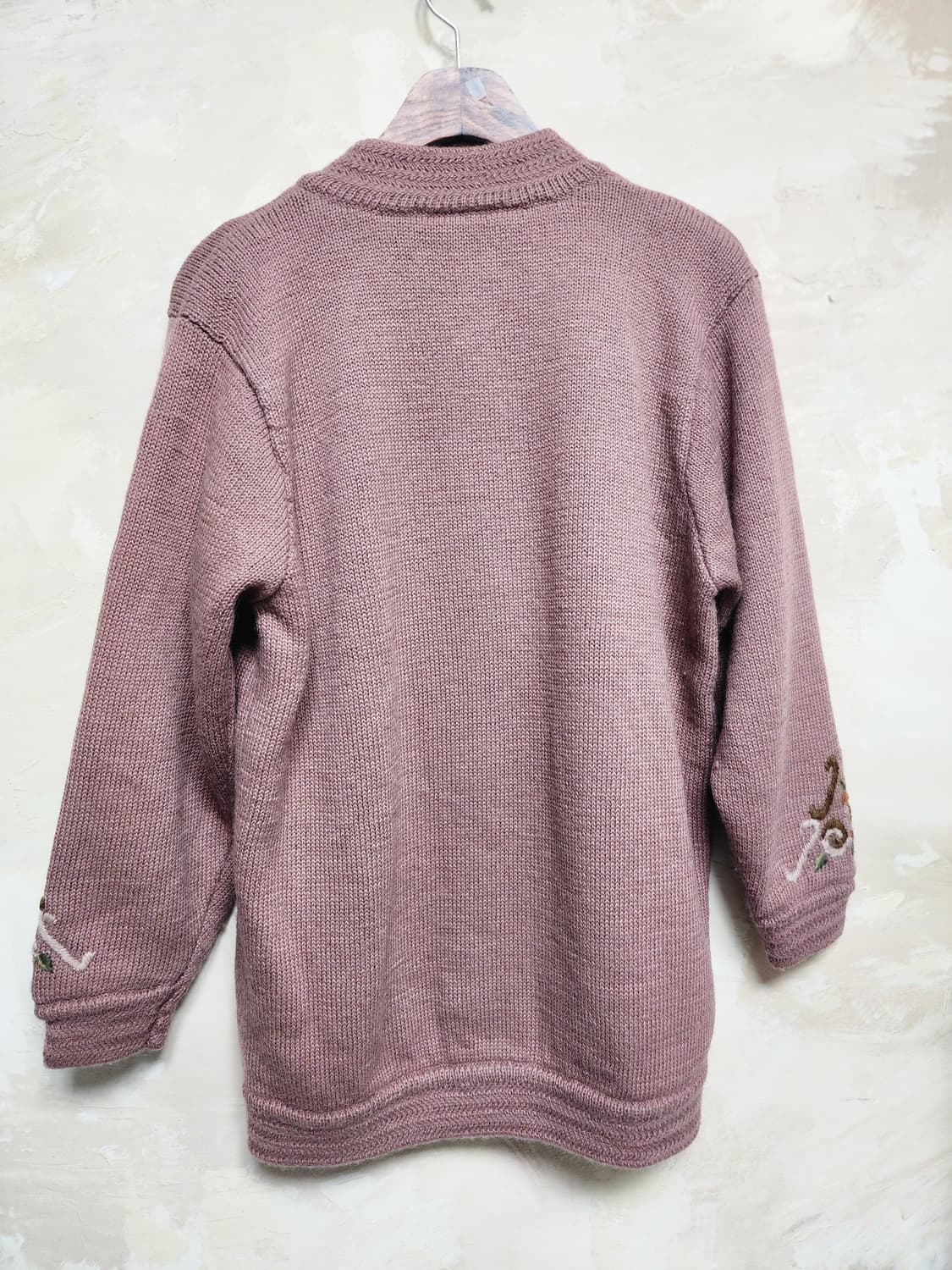 울 꽃 자수 니트 가디건 상품이미지4