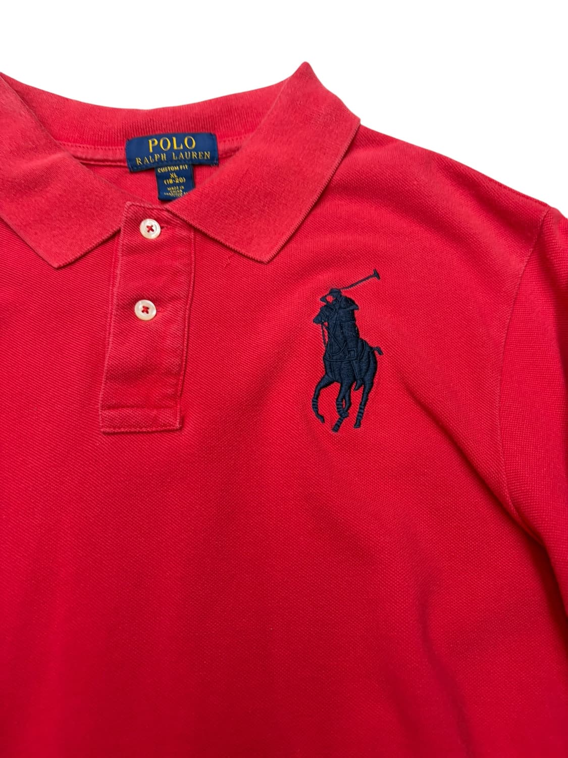 폴로 랄프로렌 긴팔 카라티 레드 빅포니 M  상품이미지3