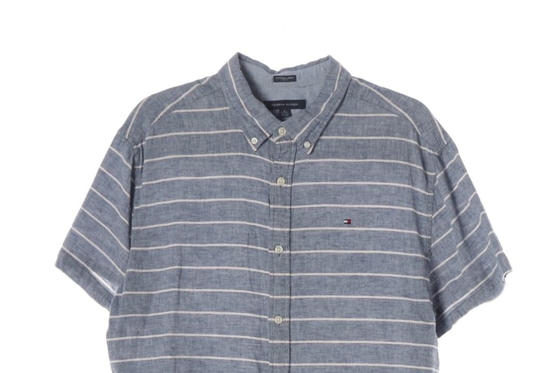 타미힐피거 린넨 혼방 스트라이프 반팔셔츠 XL 상품이미지3