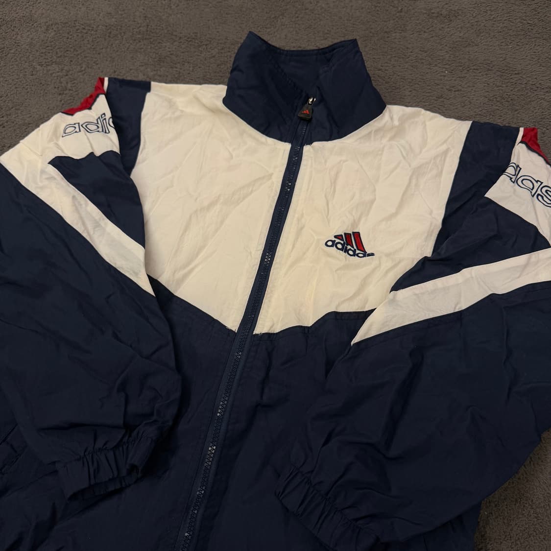 [정품/M] 아디다스 올드스쿨 배색 바람막이 자켓 상품이미지1