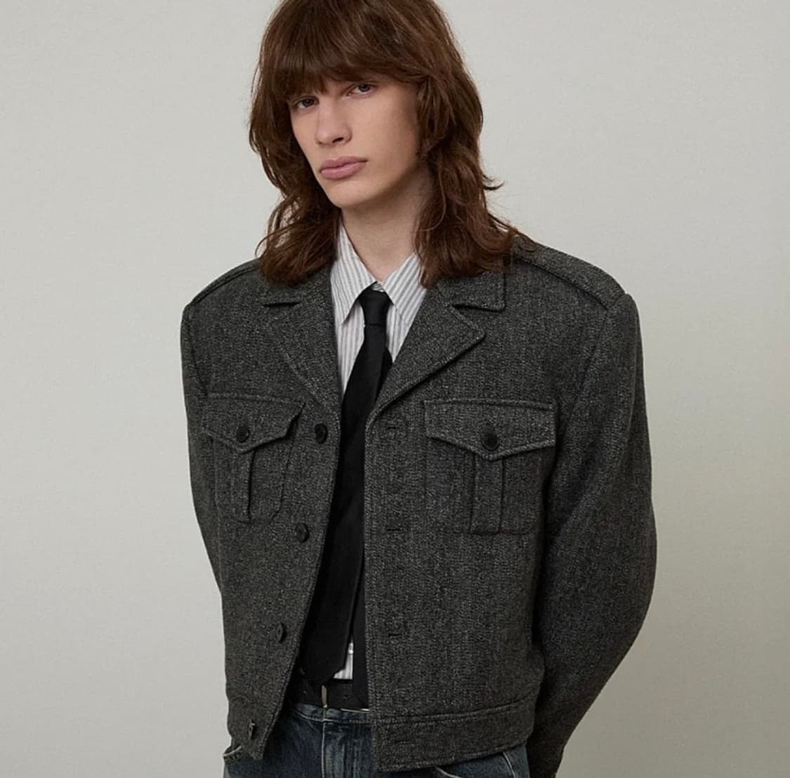 엘무드 조이건 울 트러커자켓 (44) 상품이미지6