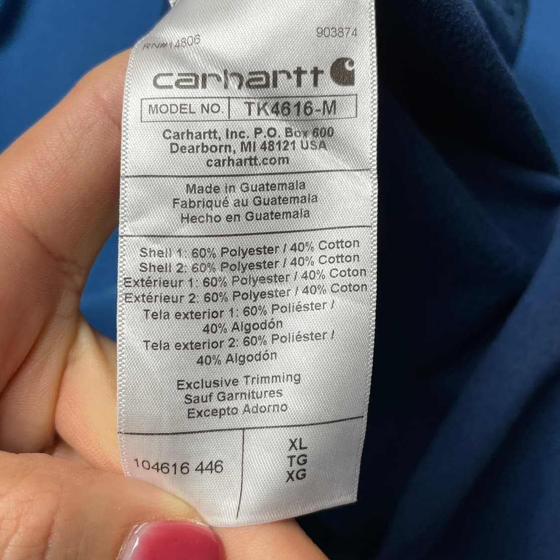 CARHARTT 데드스탁 칼하트 블루 포켓 반팔 티셔츠 A01079 상품이미지10