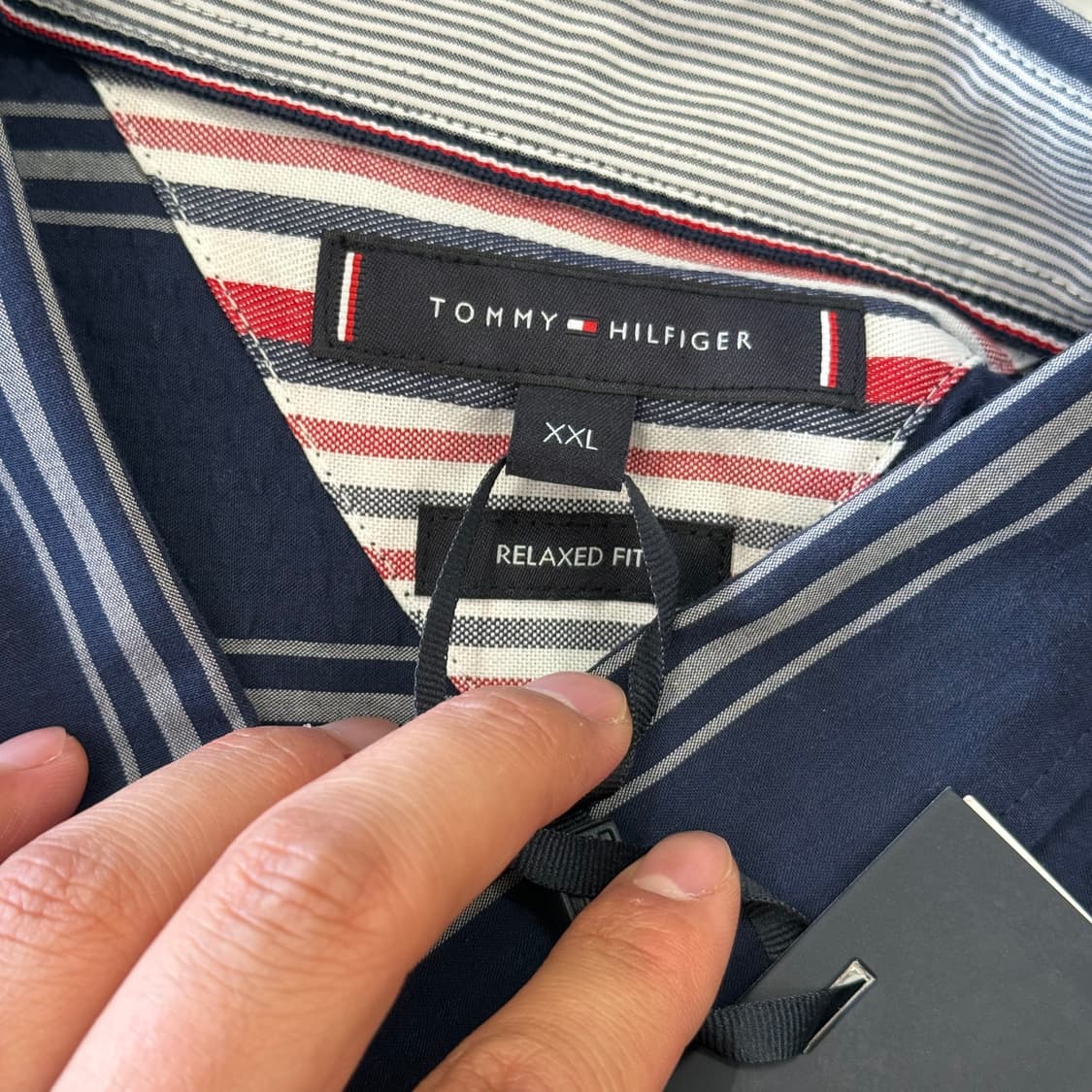 XXL 새상품 타미힐피거 네이비 스트라이프 셔츠 상품이미지4