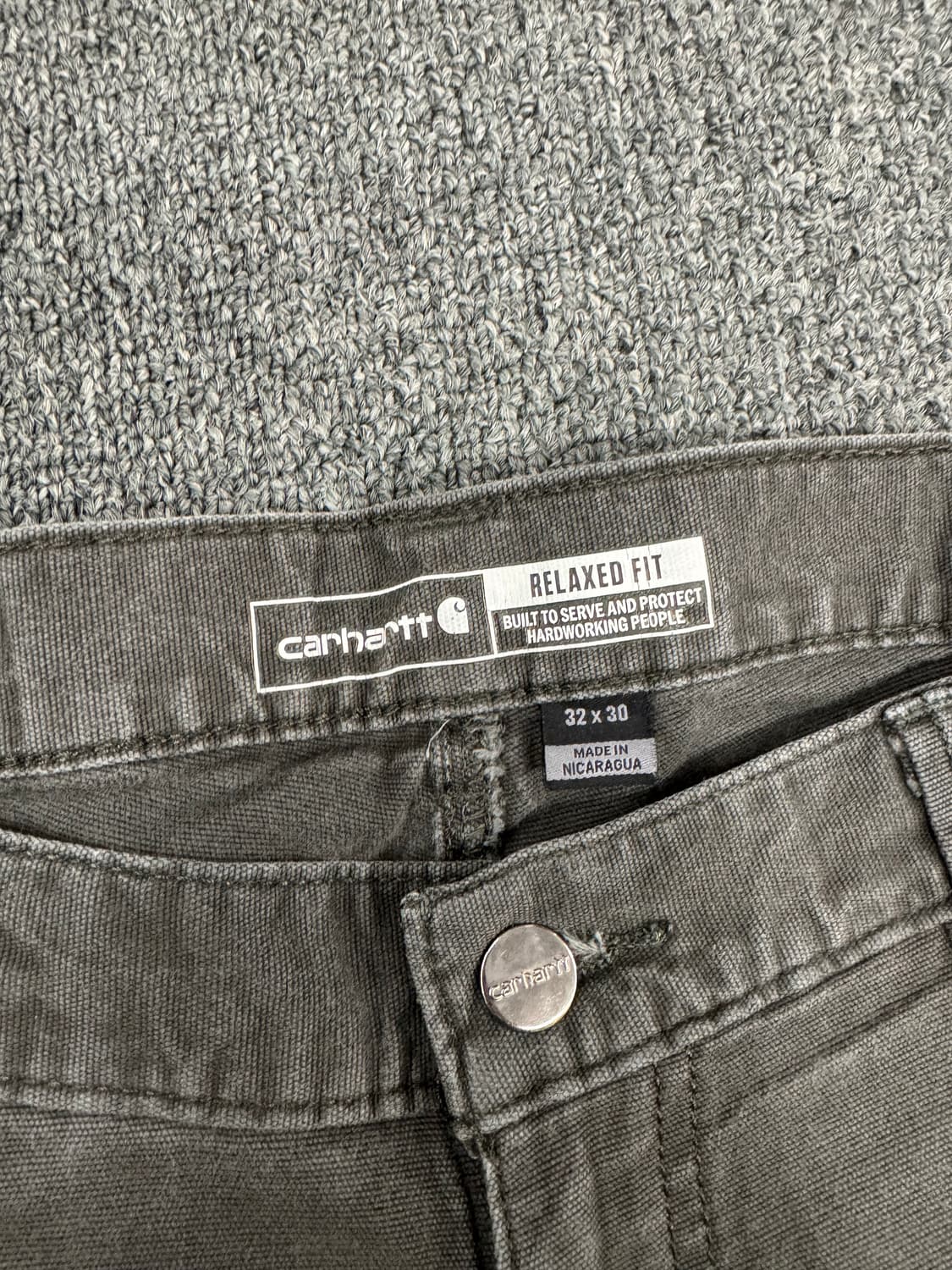 32)칼하트 빈티지 차콜 싱글니 워크팬츠 상품이미지6