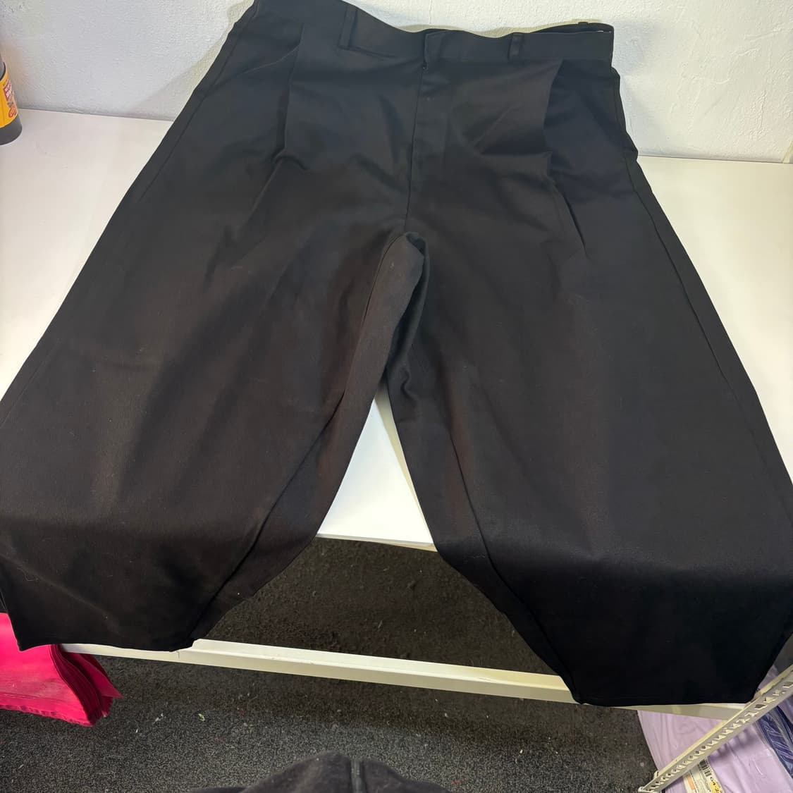 L 브아빗 블랙 하이웨스트 벌룬핏 핀턱 치노팬츠 상품이미지2