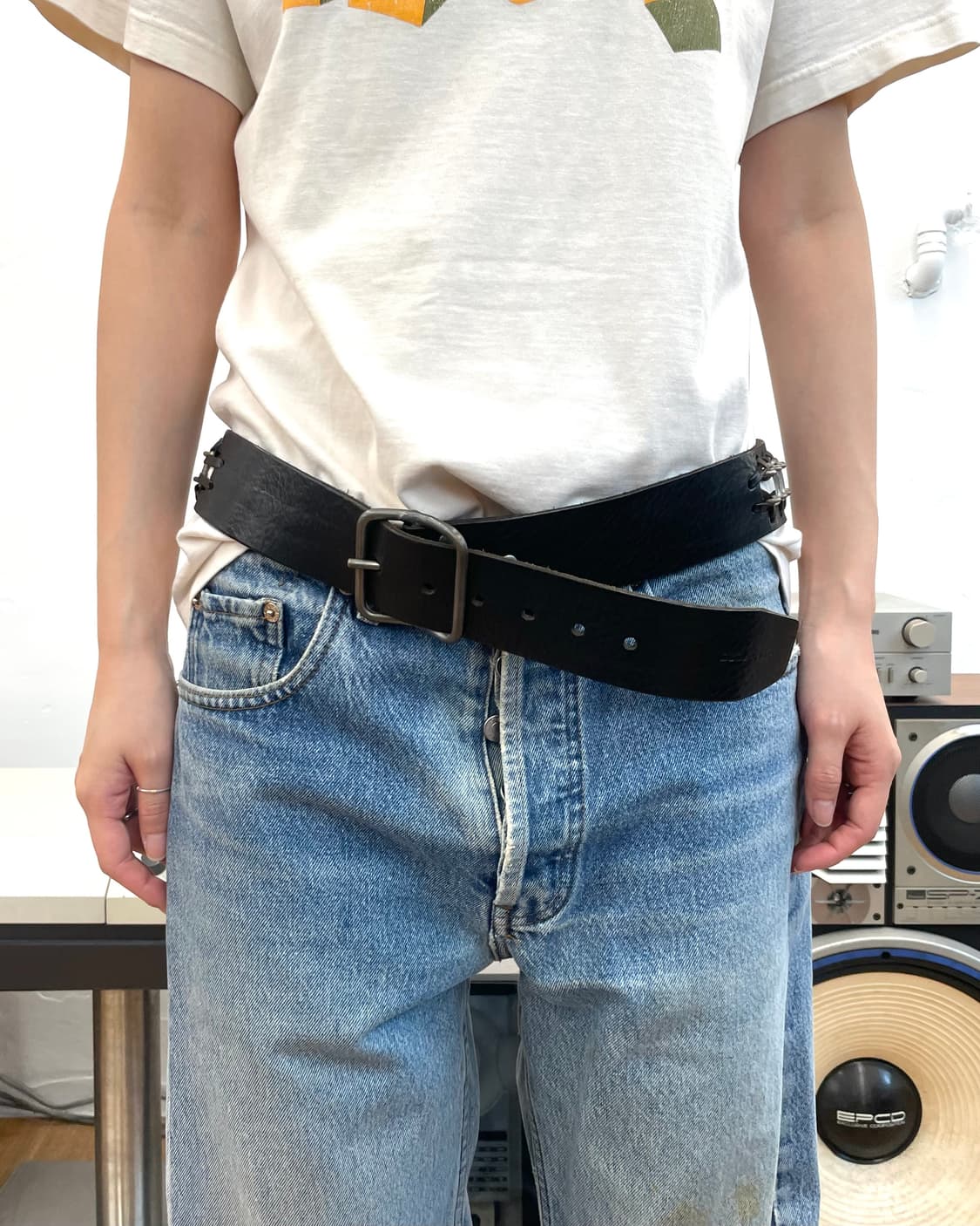 디스퀘어드2 메탈 체인 레더 벨트 상품이미지4