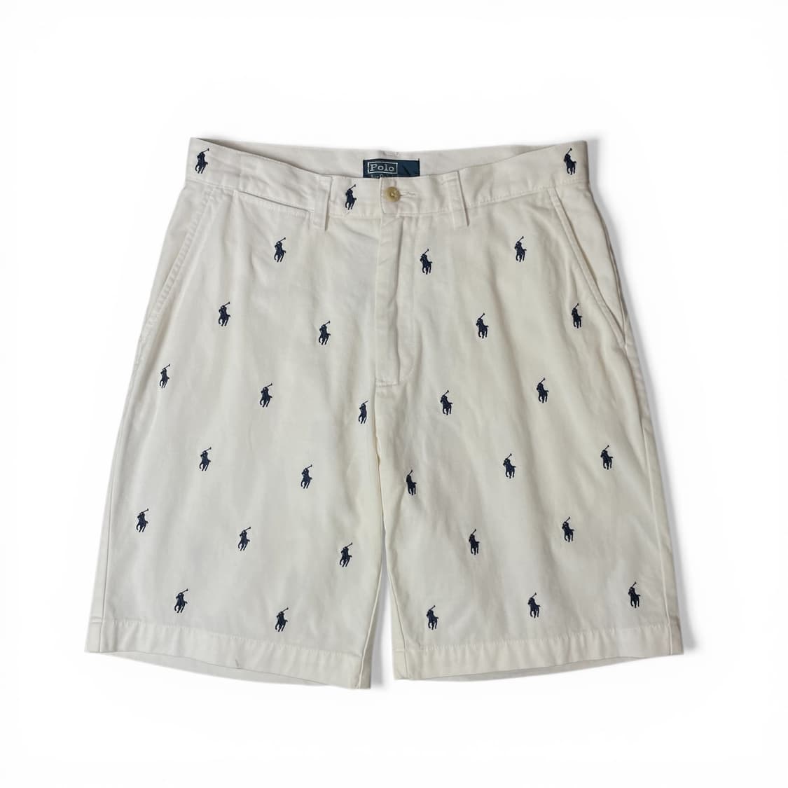 (30) 폴로랄프로렌 화이트 로고 자수 하프 팬츠 상품이미지1