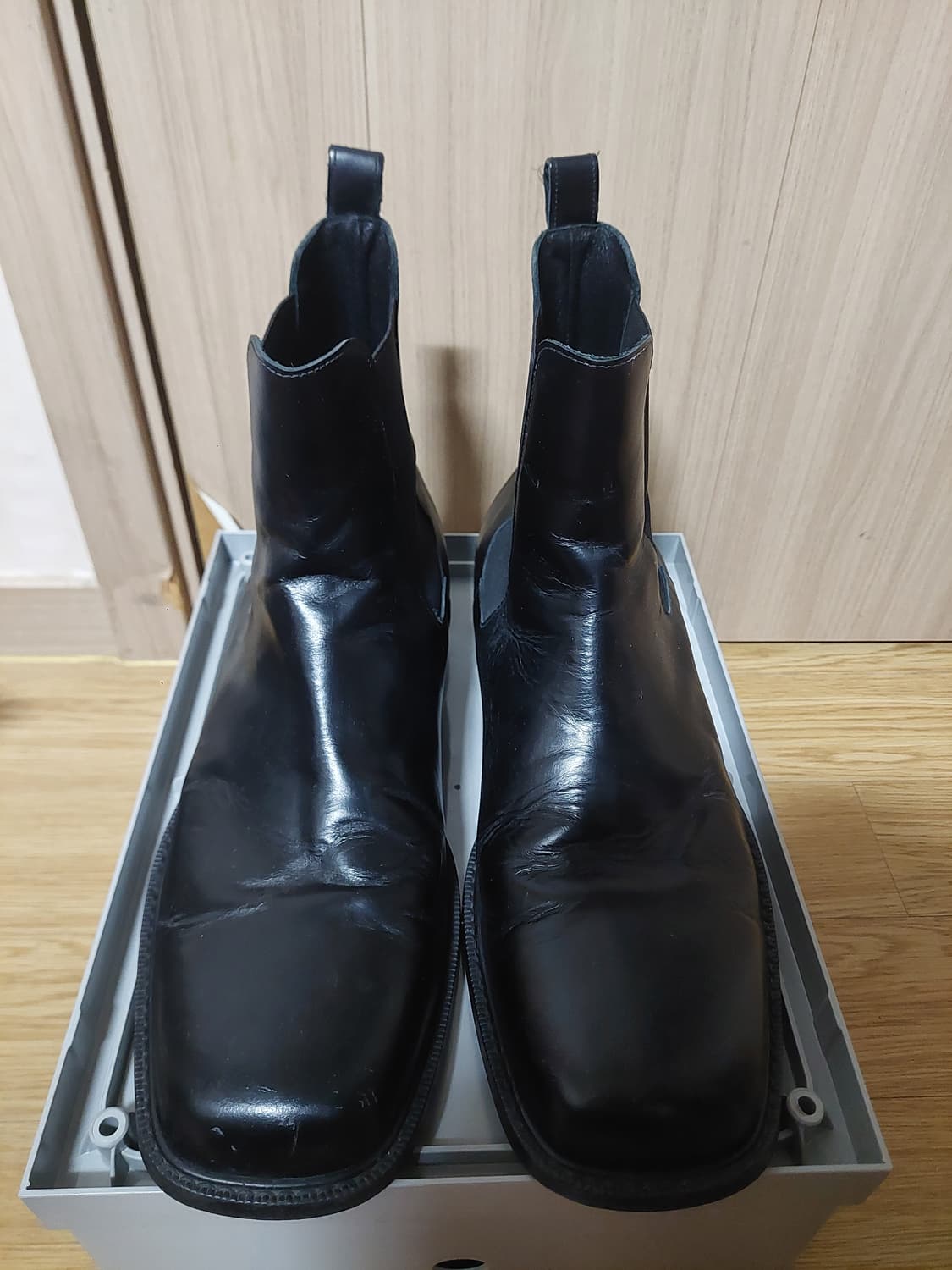 [290] 로맨틱무브 셀렉션 스퀘어토 첼시 부츠 (블랙) 상품이미지2