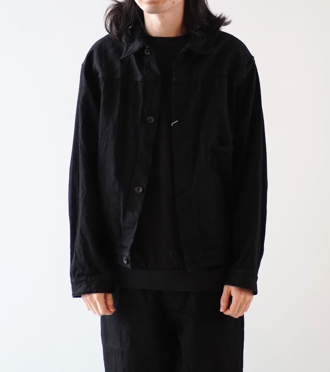 [2] 코모리 23fw 블랙 데님 자켓 상품이미지1