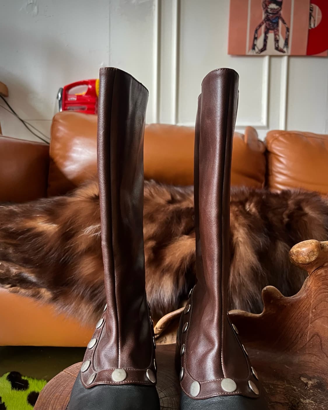 Old MARNI Leather Studs Long Motor Boots 상품이미지5