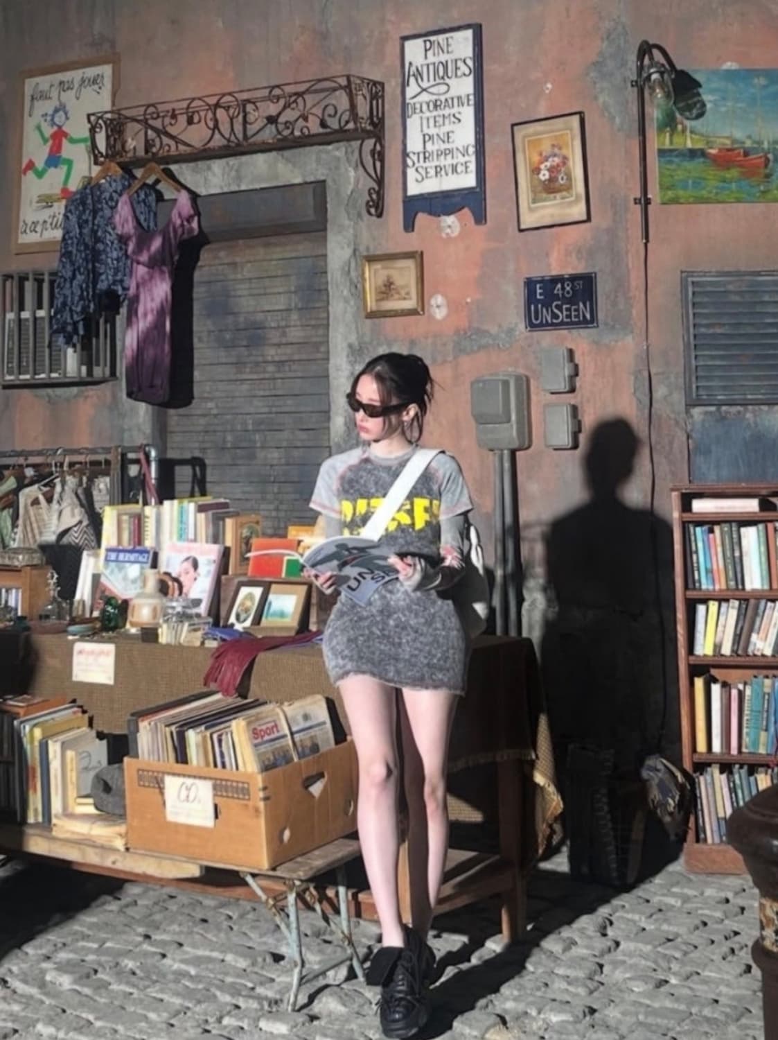 전종서, 아이브 리즈 착용 디젤 레이어드 미니 원피스 판매 상품이미지4